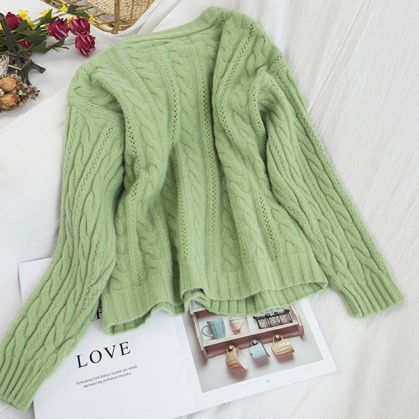 Új modell női kardigán gombokkal és kerek nyakkivágással fehér, sárga, zöld, kék, narancssárga és lila színben