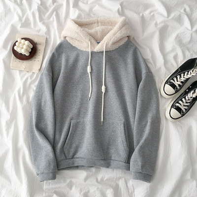 Női pulóver kapucnival és zsebbel szürke, zöld és lila színben