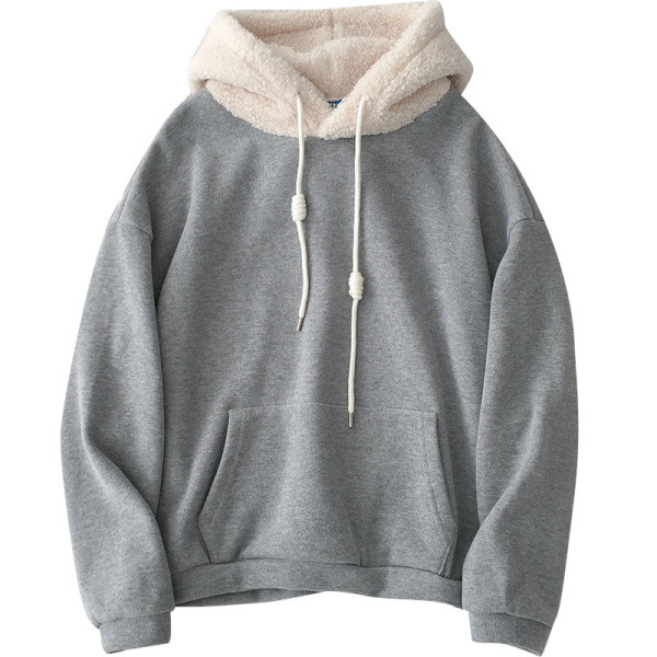 Női pulóver kapucnival és zsebbel szürke, zöld és lila színben