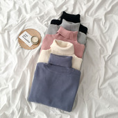 Női pulóver sima modell öt színben polo gallérral és hosszú ujjal