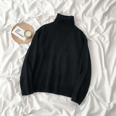 Női pulóver sima modell öt színben polo gallérral és hosszú ujjal