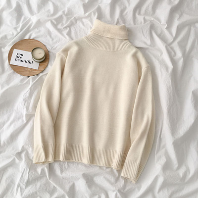 Női pulóver sima modell öt színben polo gallérral és hosszú ujjal