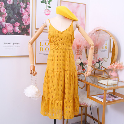 Rochie moderna de dama cu bretele subtiri - model decupat