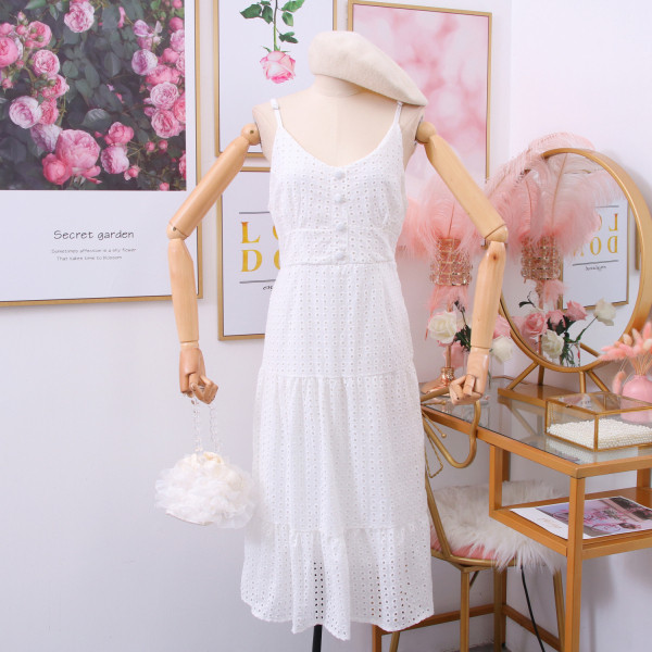 Rochie moderna de dama cu bretele subtiri - model decupat