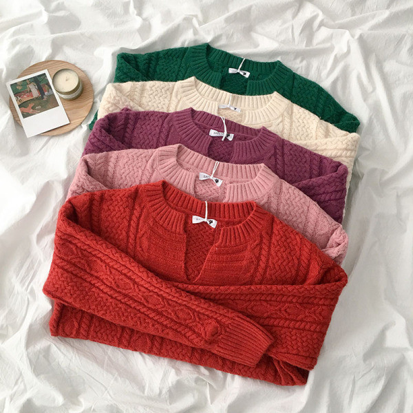 Alkalmi női pulóver V-nyakú és hosszú ujjú öt színben