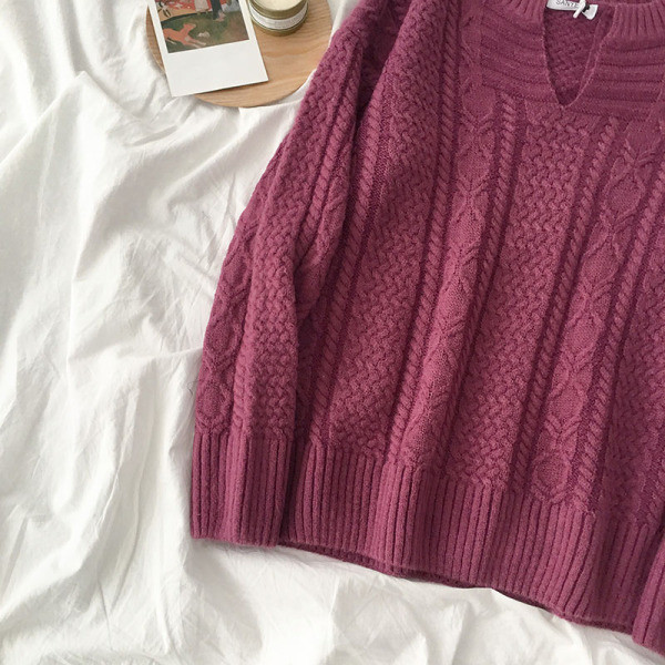 Alkalmi női pulóver V-nyakú és hosszú ujjú öt színben