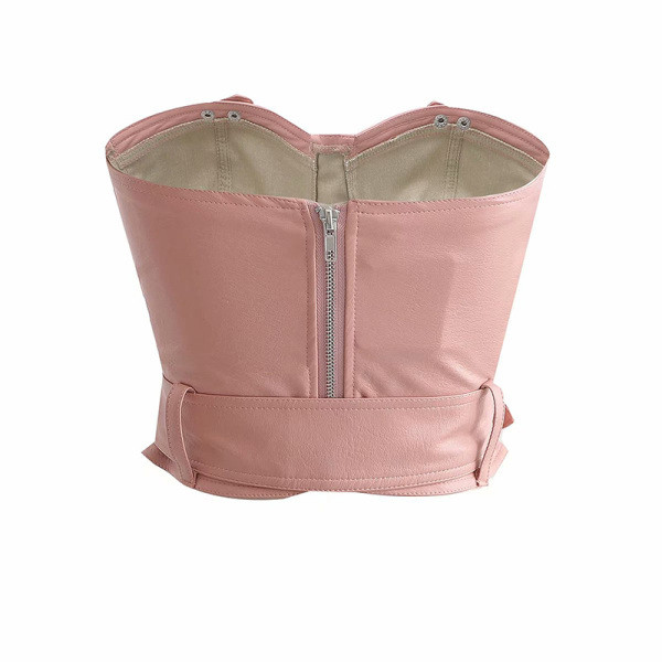 Modern mellszobor övvel és cipzárral rózsaszín, sárga és zöld színben