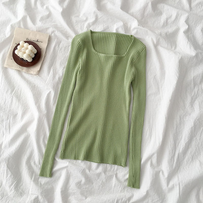 Bluză de damă în șase culori cu decolteu pătrat și mâneci lungi