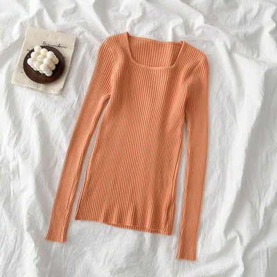 Bluză de damă în șase culori cu decolteu pătrat și mâneci lungi