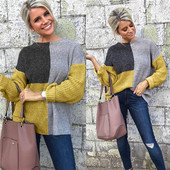 Modern női pulóver ovális nyakkivágással és hosszú ujjú szürke színben