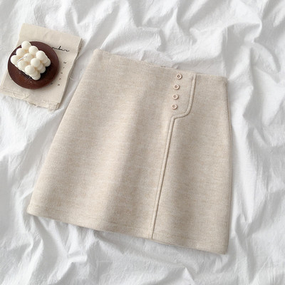 Női téli szoknya bézs, szürke és fekete színben, magas derékkal és macskákkal