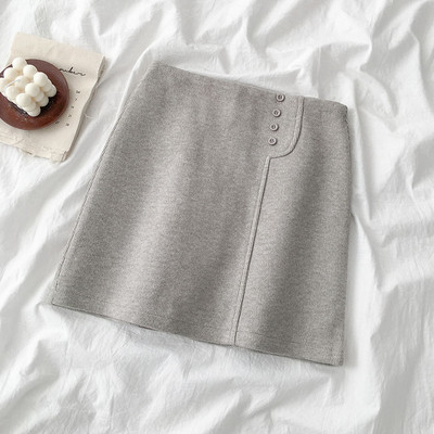 Női téli szoknya bézs, szürke és fekete színben, magas derékkal és macskákkal