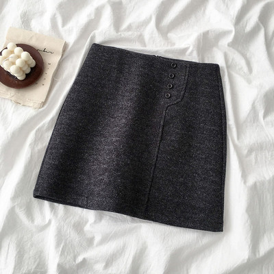 Női téli szoknya bézs, szürke és fekete színben, magas derékkal és macskákkal