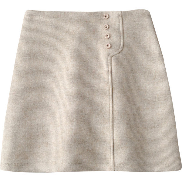 Női téli szoknya bézs, szürke és fekete színben, magas derékkal és macskákkal