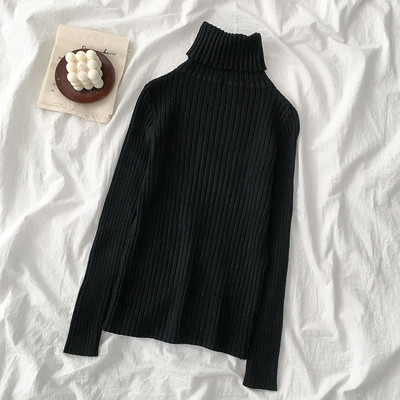 Modern női pulóver hat színben pólógallérral és hosszú ujjal