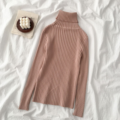 Modern női pulóver hat színben pólógallérral és hosszú ujjal