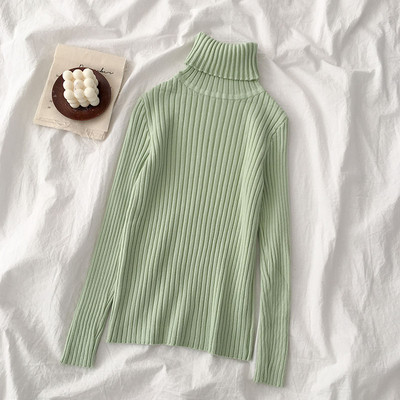 Modern női pulóver hat színben pólógallérral és hosszú ujjal