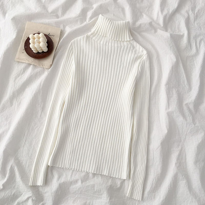 Modern női pulóver hat színben pólógallérral és hosszú ujjal