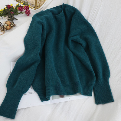 Pulover de dama cu decolteu oval si maneci lungi in mai multe culori