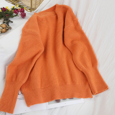 Pulover de dama cu decolteu oval si maneci lungi in mai multe culori