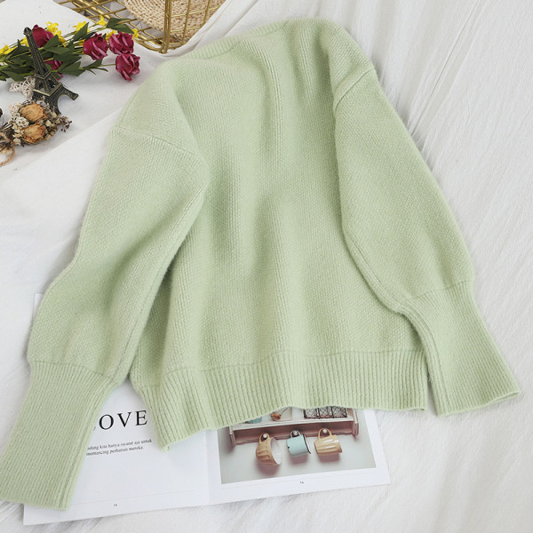 Pulover de dama cu decolteu oval si maneci lungi in mai multe culori