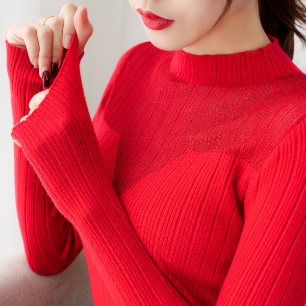 Modern női blúz öt színben, félmagas gallérral és hosszú ujjal