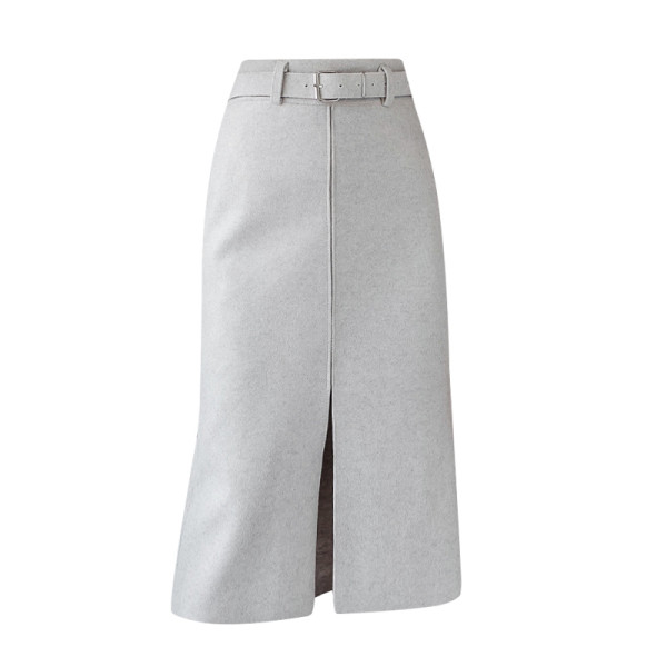 Női téli szoknya fekete, bézs és barna színben, magas derékkal és hasítékkal