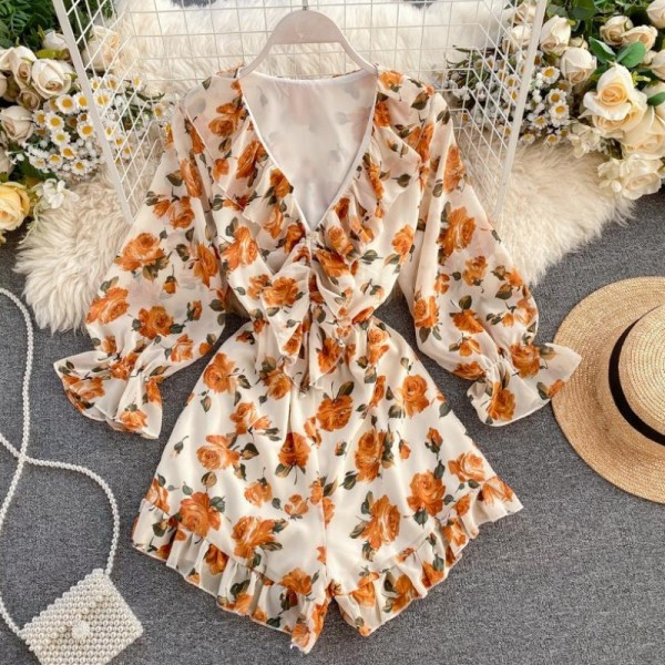 Új modell női rövid jumpsuit spitz nyakkivágással és spitz nyakkivágással