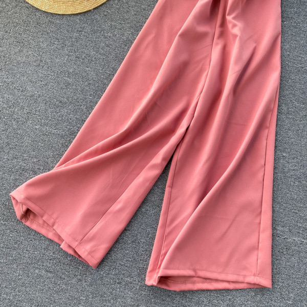 Női hosszú overall széles pántokkal, sárga, rózsaszín és fekete színben