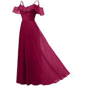 Stílusos női hosszú ruha vékony pántokkal és tüll kék, rózsaszín és piros színben