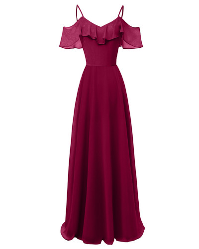 Stílusos női hosszú ruha vékony pántokkal és tüll kék, rózsaszín és piros színben