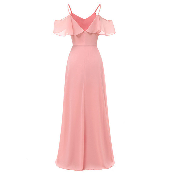 Stílusos női hosszú ruha vékony pántokkal és tüll kék, rózsaszín és piros színben