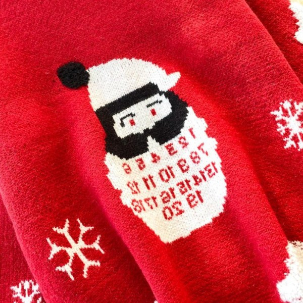 Új modell karácsonyi női pulóver kerek nyakkivágással piros és kék színben