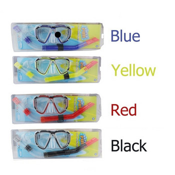 Комплект от маска и шнорхел за гмуркане в черен, червен, жълт и син цвят
