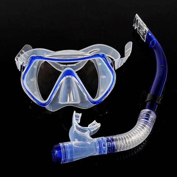 Καταδυτικό σετ συμπεριλαμβανομένης μάσκας, αναπνευστήρα σε μπλε, ροζ, μαύρο και πράσινο χρώμα