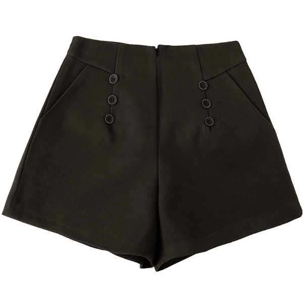 Női rövidnadrág gombokkal, magas derékkal, három színben