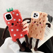 ÚJ 3D plüss karácsonyi tok Iphone 11 Pro Max telefonhoz piros és barna színben