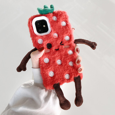 ÚJ 3D plüss karácsonyi tok Iphone 11 Pro Max telefonhoz piros és barna színben