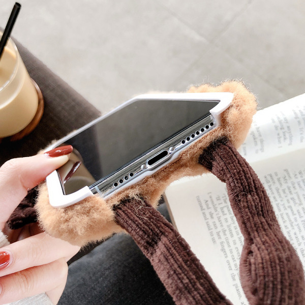 ÚJ 3D plüss karácsonyi tok Iphone 11 Pro Max telefonhoz piros és barna színben