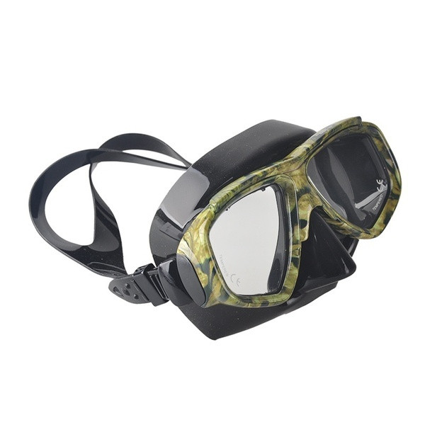 Mască profesională de scufundări în negru + camuflaj
