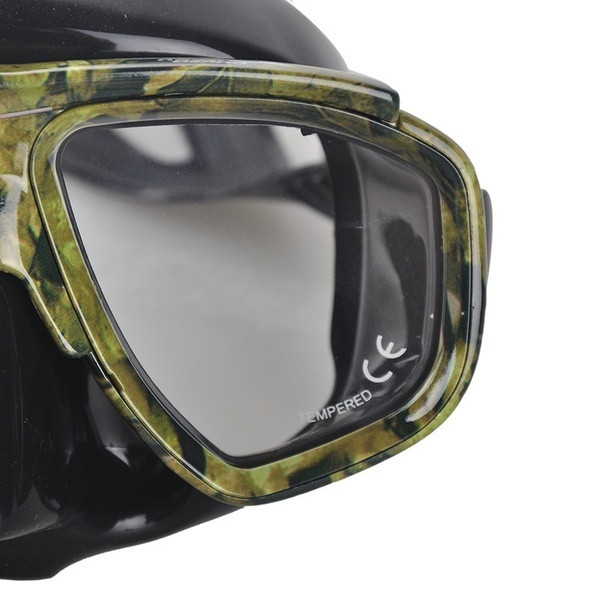 Mască profesională de scufundări în negru + camuflaj