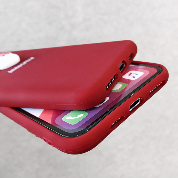 Коледен силиконов калъф с 3D снежен човек и елен в бордо цвят за Iphone 11 Pro Max