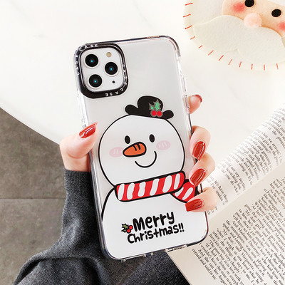 Szilikon karácsonyi tok hóemberrel és Merry Christmas felirattal Iphone 11 Pro Max - két modellhez