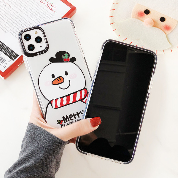 Szilikon karácsonyi tok hóemberrel és Merry Christmas felirattal Iphone 11 Pro Max - két modellhez