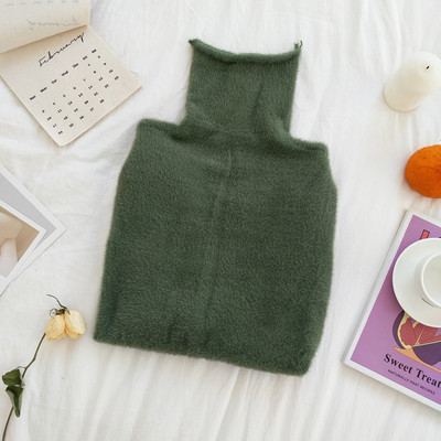 Női plüss pulóver öt színben, magas gallérral és hosszú ujjal