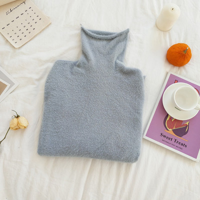 Női plüss pulóver öt színben, magas gallérral és hosszú ujjal