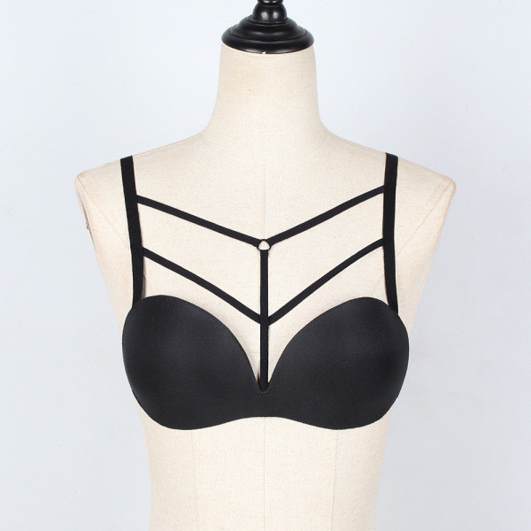 Sutien de damă cu bretele încrucișate de culoare neagră