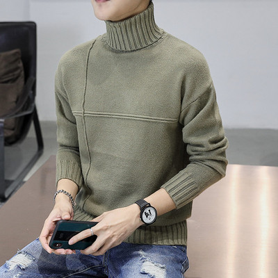 Divatos férfi pulóver négy színben polo gallérral és hosszú ujjal