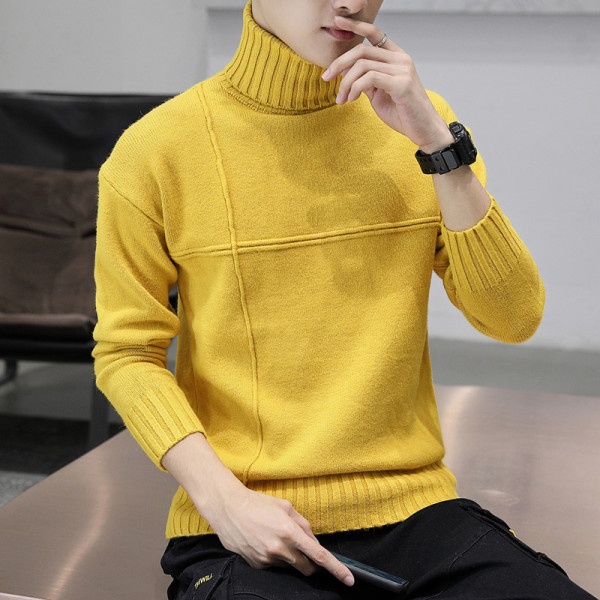 Divatos férfi pulóver négy színben polo gallérral és hosszú ujjal