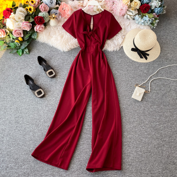 Női hosszú kombiné V-nyakú és rövid ujjú bordó, fekete, kék, narancs és zöld színben